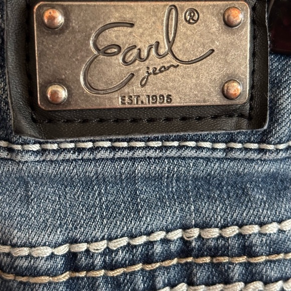 Vintage Women’s Shorts Rhinestones Embellished Stretch Faded Blue Boho Size 14 - Picture 4 of 10